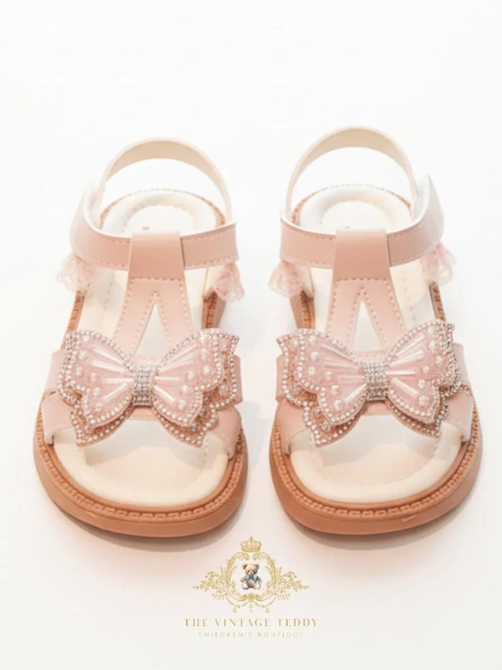 NWT Pretty Girls Beaded Butterfly Sandals Children's Shoes Kids Sandals Pink 2.5